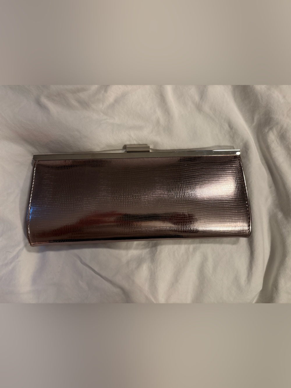 Style & Co Pewter Lizard Embossed Frame Clutch — Silver Hardware ✨